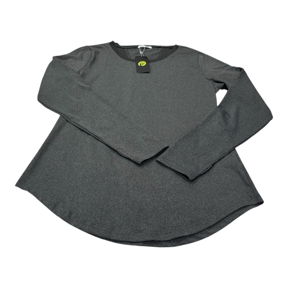 NWT PINSPARK Gray Medium Women's Athletic Top With Mesh Back